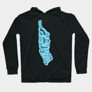 new york city/manhattan map - blue Hoodie